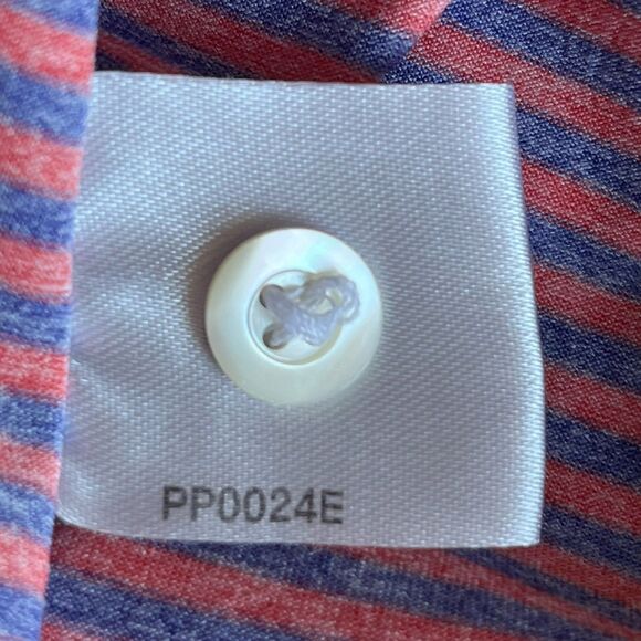 Rhoback Mens Polo Shirt XL Striped Performance Stretch Lightweight Golf Polo - Picture 10 of 11